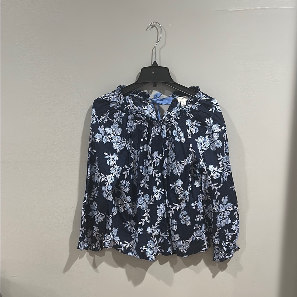 Floral Navy Blue Women's Top